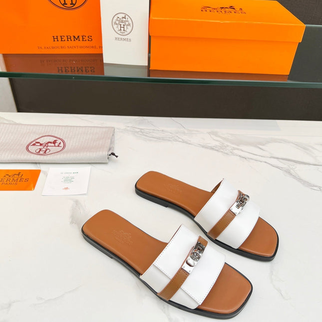Giulia Sandal White Tan Calfskin