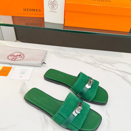 Giulia Sandal Green Suede Green Calfskin