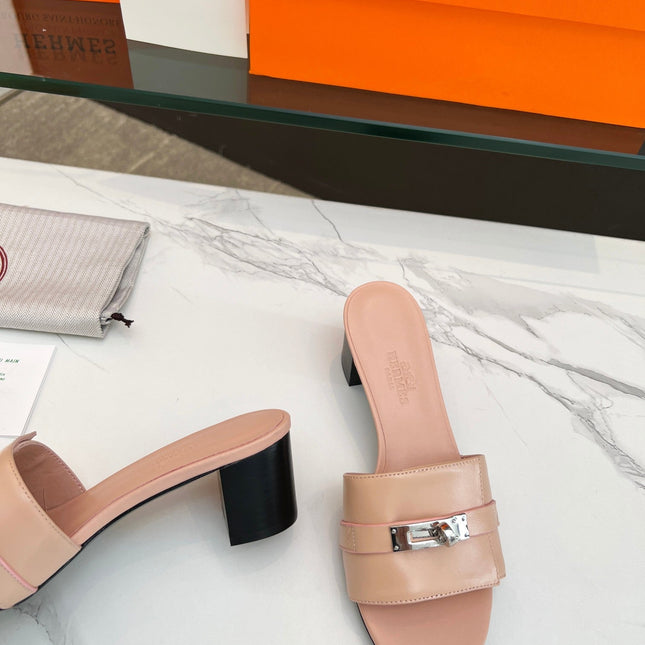 Gigi 50 Sandal Rose Cannelle Calfskin