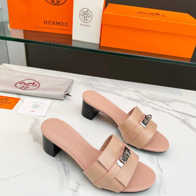 Gigi 50 Sandal Rose Cannelle Calfskin