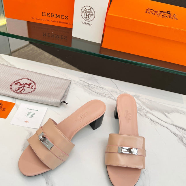 Gigi 50 Sandal Rose Cannelle Calfskin