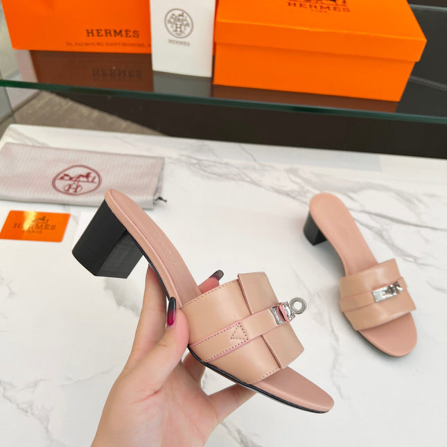 Gigi 50 Sandal Rose Cannelle Calfskin