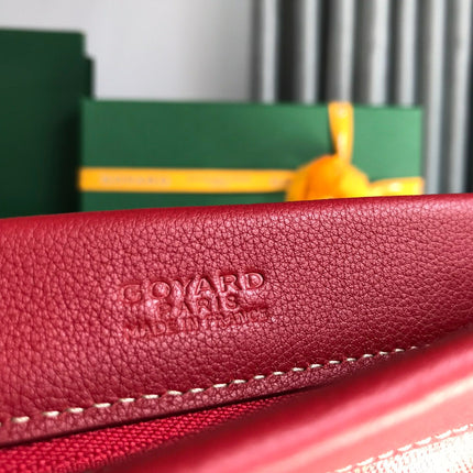 CONTI POUCH 24 IN CLASSIC RED LAMBSKIN AND GOYARDINE CANVAS