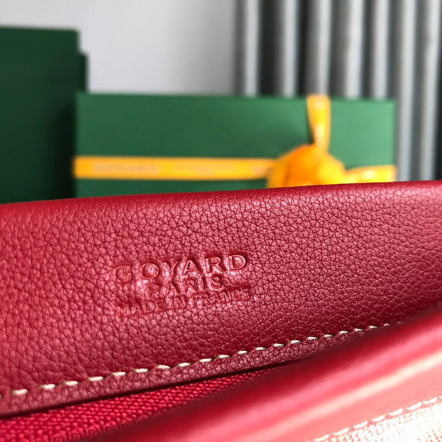 CONTI POUCH 24 IN CLASSIC RED LAMBSKIN AND GOYARDINE CANVAS