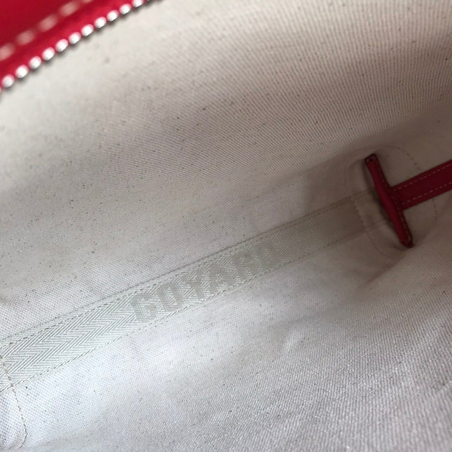 CONTI POUCH 24 IN CLASSIC RED LAMBSKIN AND GOYARDINE CANVAS