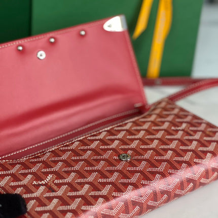 MONTE-CARLO PM CLUTCH 25 IN CLASSIC RED GOYARDINE CANVAS