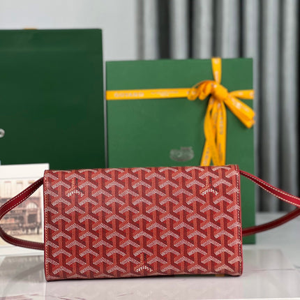 MONTE-CARLO PM CLUTCH 25 IN CLASSIC RED GOYARDINE CANVAS