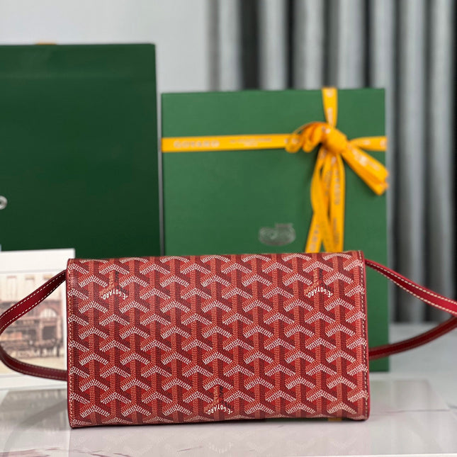 MONTE-CARLO PM CLUTCH 25 IN CLASSIC RED GOYARDINE CANVAS