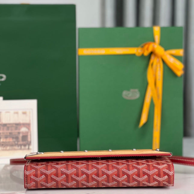 MONTE-CARLO PM CLUTCH 25 IN CLASSIC RED GOYARDINE CANVAS