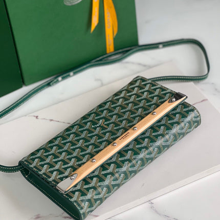 MONTE-CARLO PM CLUTCH 25 IN GREEN GOYARDINE CANVAS