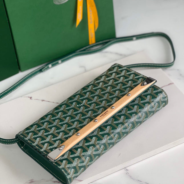 MONTE-CARLO PM CLUTCH 25 IN GREEN GOYARDINE CANVAS
