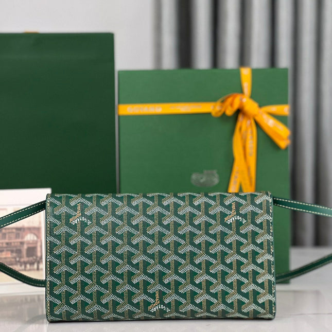MONTE-CARLO PM CLUTCH 25 IN GREEN GOYARDINE CANVAS