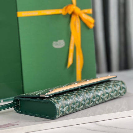 MONTE-CARLO PM CLUTCH 25 IN GREEN GOYARDINE CANVAS