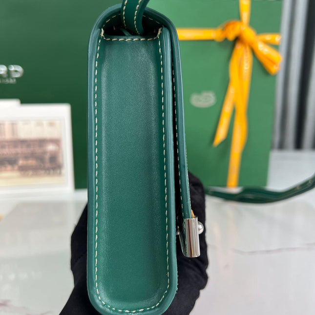 MONTE-CARLO PM CLUTCH 25 IN GREEN GOYARDINE CANVAS
