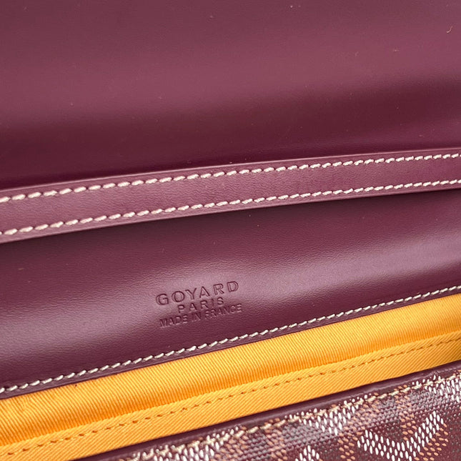 MONTE-CARLO PM CLUTCH 25 IN WINE RED GOYARDINE CANVAS