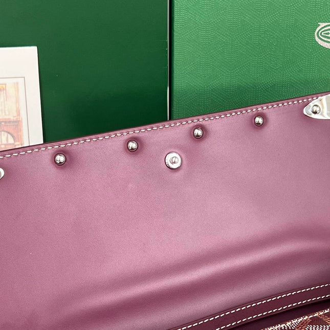MONTE-CARLO PM CLUTCH 25 IN WINE RED GOYARDINE CANVAS