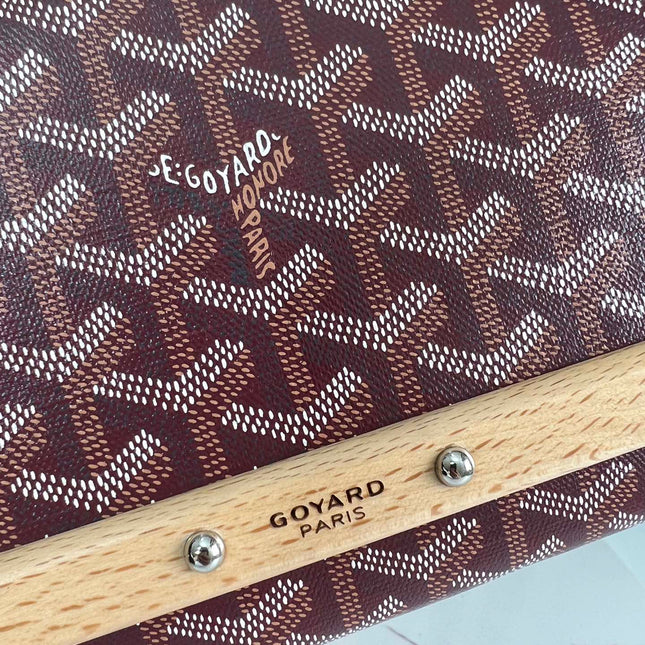 MONTE-CARLO PM CLUTCH 25 IN WINE RED GOYARDINE CANVAS