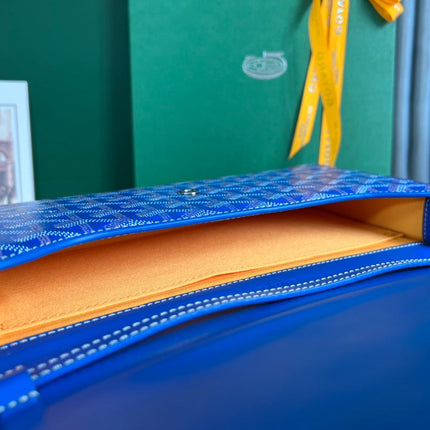 MONTE-CARLO PM CLUTCH 25 IN SAPPHIRE BLUE GOYARDINE CANVAS