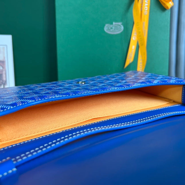 MONTE-CARLO PM CLUTCH 25 IN SAPPHIRE BLUE GOYARDINE CANVAS