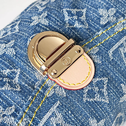 LV 25S PLEATY BAG 26 IN BLUE MONOGRAM DENIM GOLD HARDWARE