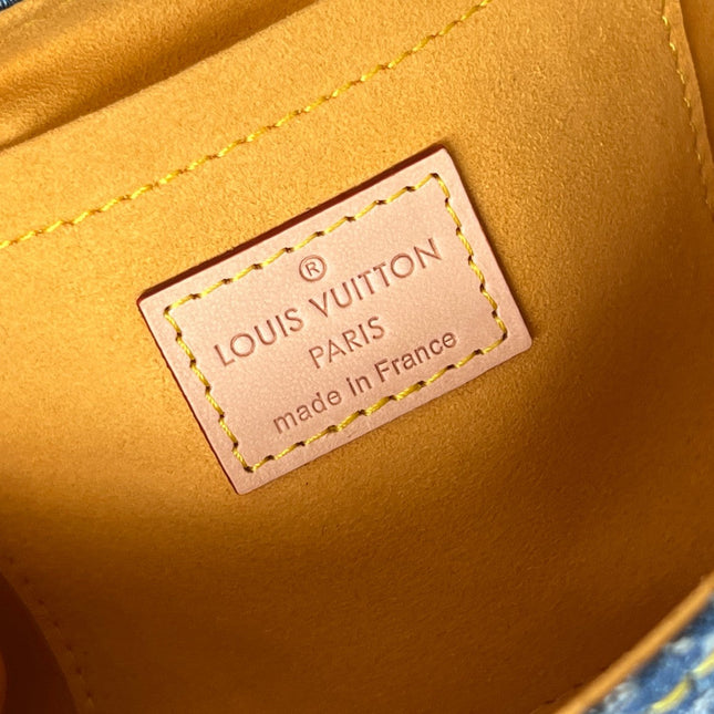 LV 25S PLEATY BAG 26 IN BLUE MONOGRAM DENIM GOLD HARDWARE