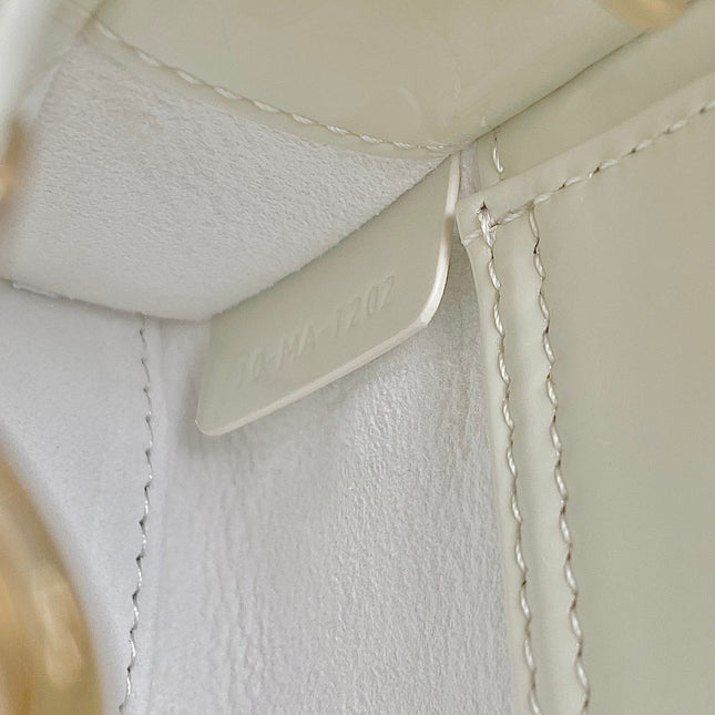 MINI D-JOY BAG 17 IN WHITE LAMBSKIN
