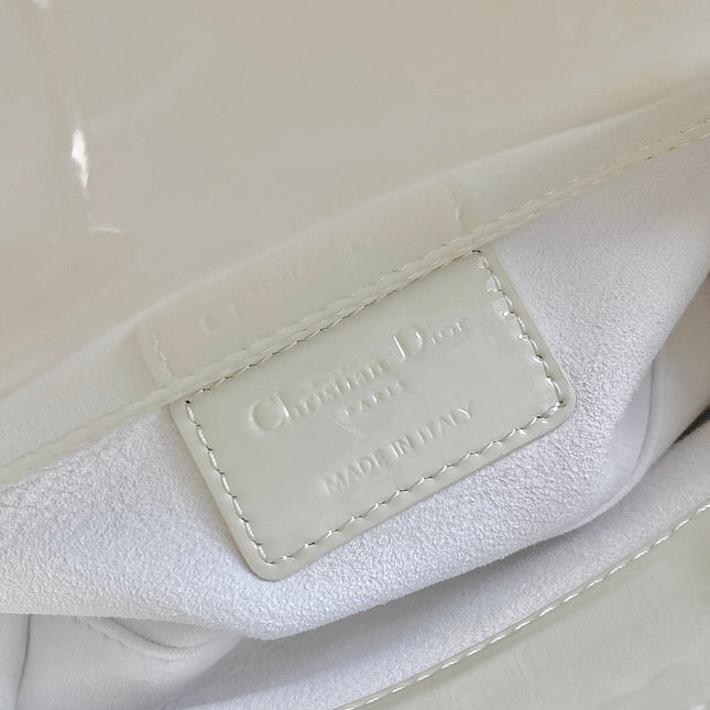 MINI D-JOY BAG 17 IN WHITE LAMBSKIN