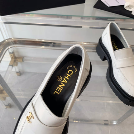 MOCCASINS white CALFSKIN