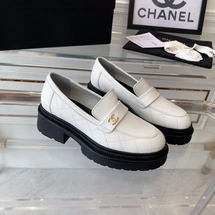 MOCCASINS white CALFSKIN