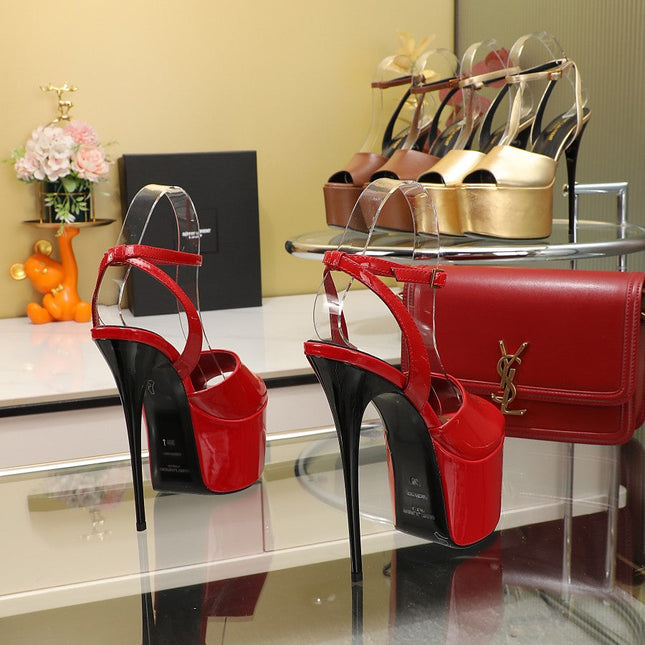 SL SUPER HIGH HEELS SANDAL RED CALFSKIN