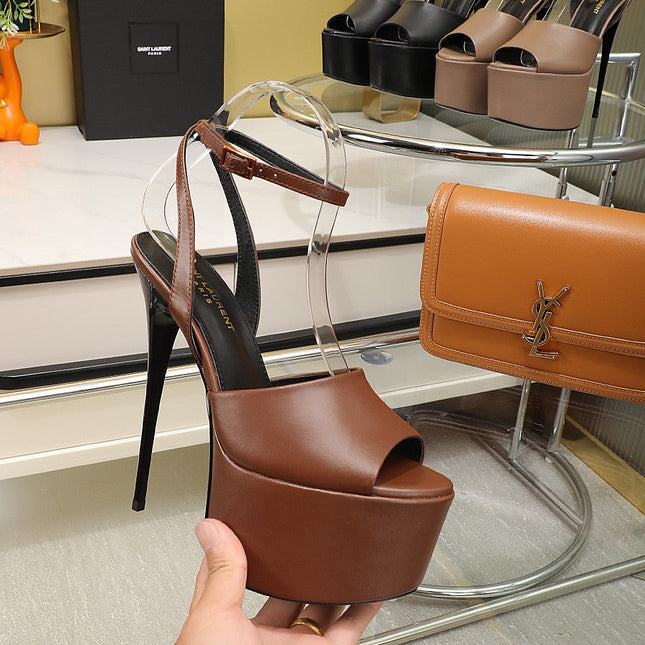 SL SUPER HIGH HEELS SANDAL RUSSET CALFSKIN