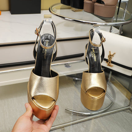 SL SUPER HIGH HEELS SANDAL METALLIC GOLD CALFSKIN