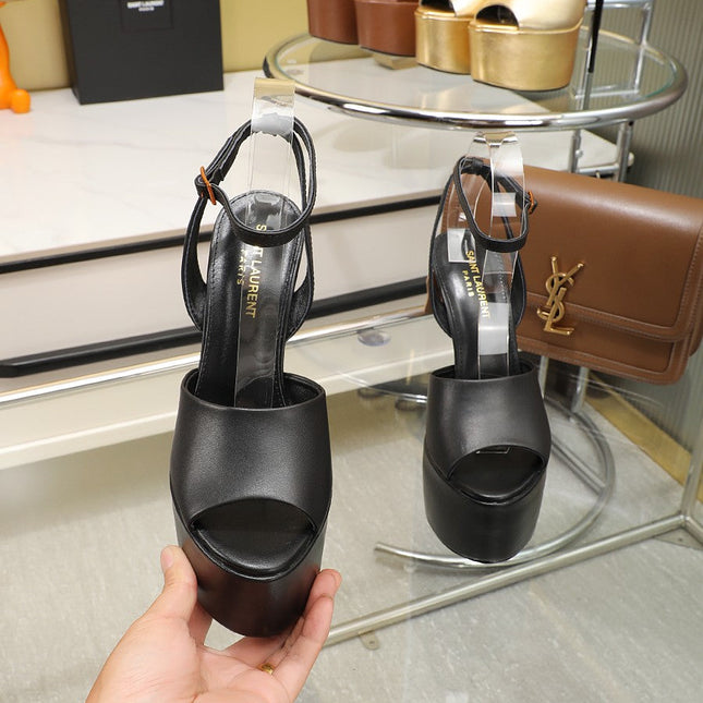SL SUPER HIGH HEELS SANDAL BLACK CALFSKIN