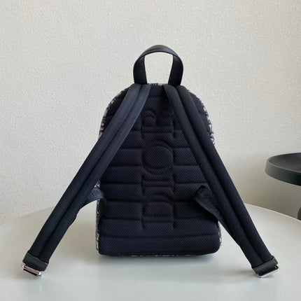 LARGE BACKPACK 42 BLUE OBLIQUE JACQUARD