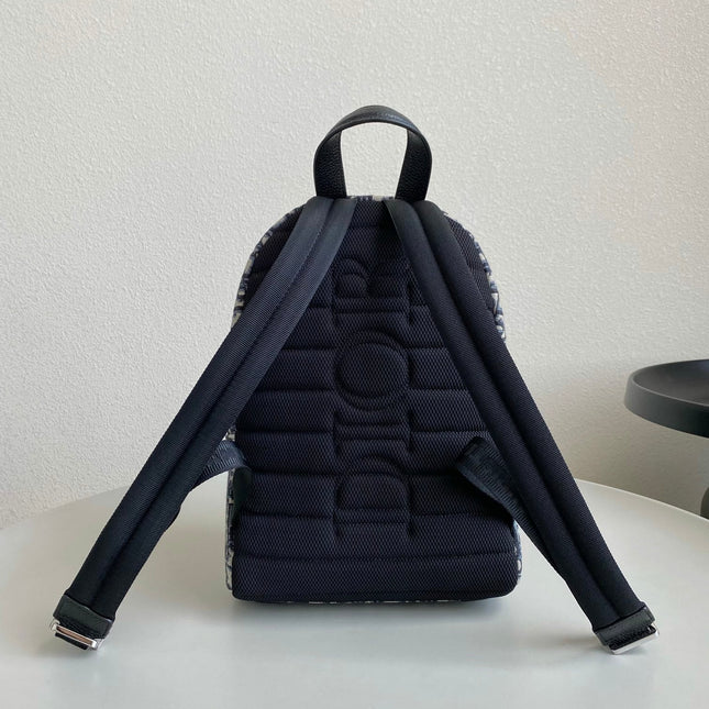 LARGE BACKPACK 42 BLUE OBLIQUE JACQUARD