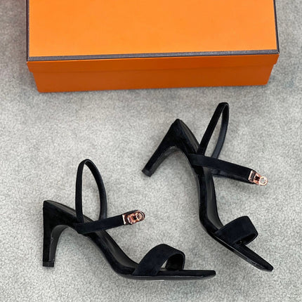 Glamour 75 Sandal Black Suede