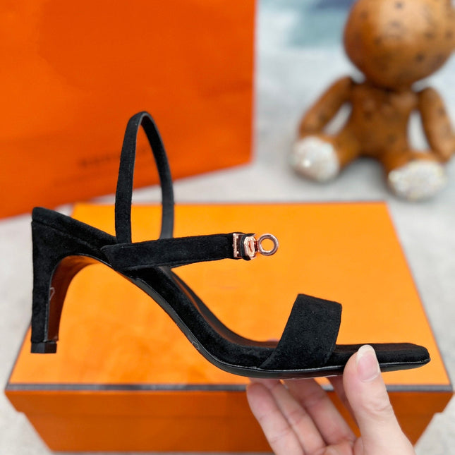 Glamour 75 Sandal Black Suede