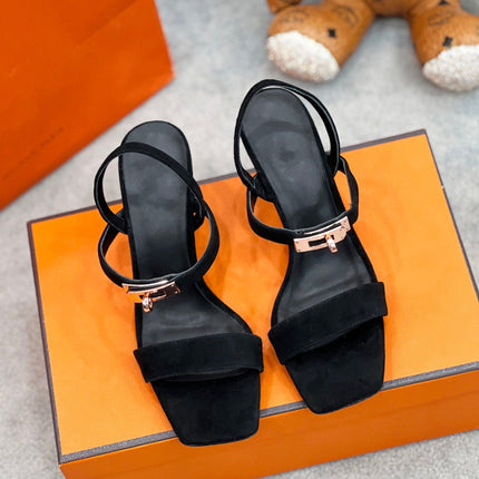 Glamour 75 Sandal Black Suede