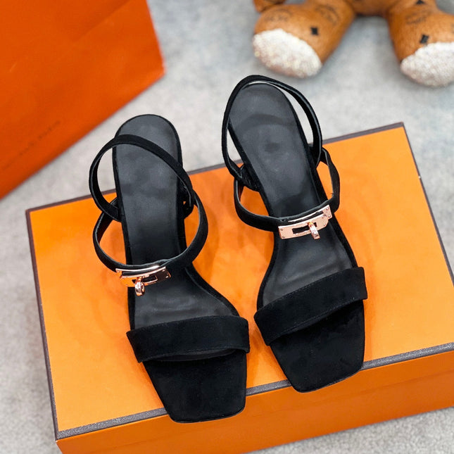 Glamour 75 Sandal Black Suede
