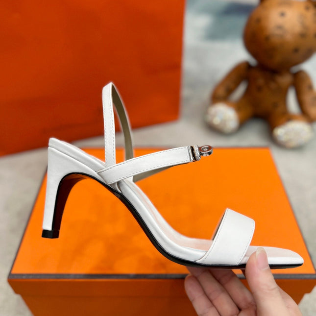 Glamour 75 Sandal White Leather