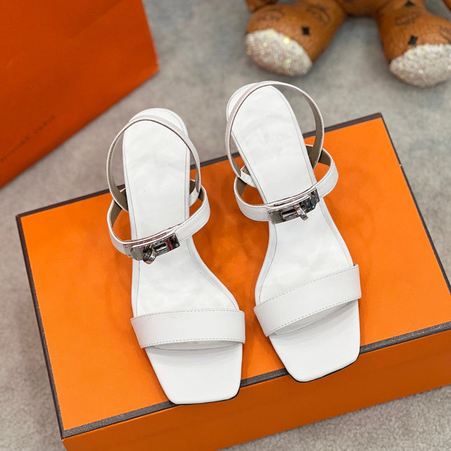 Glamour 75 Sandal White Leather