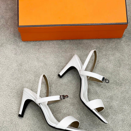 Glamour 75 Sandal White Leather