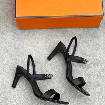 Glamour 75 Sandal Black Leather