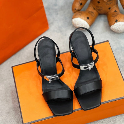Glamour 75 Sandal Black Leather