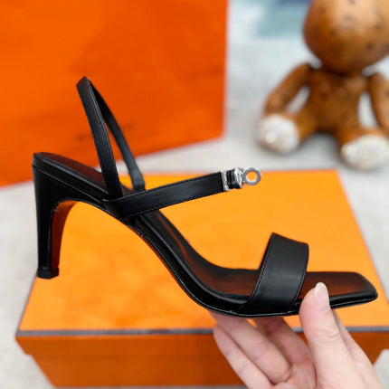 Glamour 75 Sandal Black Leather