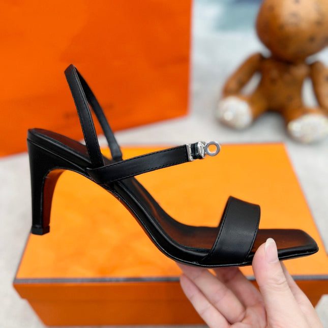 Glamour 75 Sandal Black Leather
