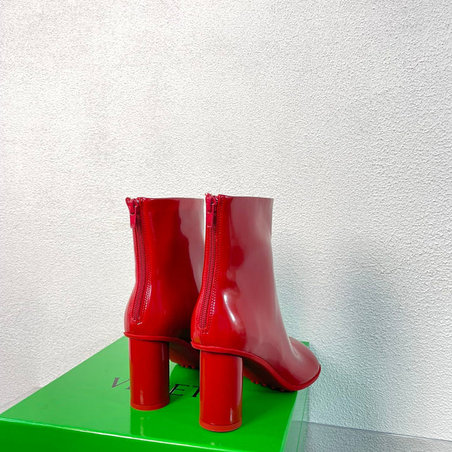 ATOMIC ANKLE BOOT IN RUBY RED CALFSKIN 75 MM