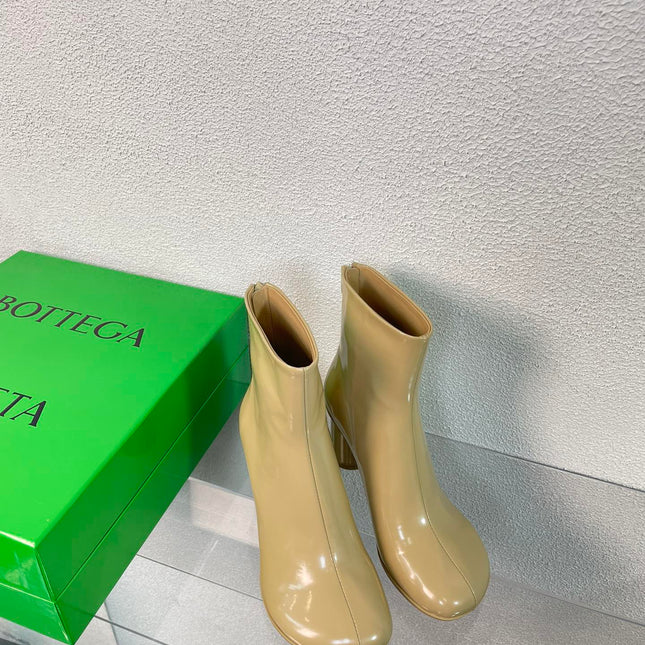 ATOMIC ANKLE BOOT IN KHAKI TAN CALFSKIN 75 MM