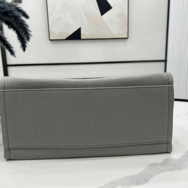 CC DEAUVILLE LARGE 38 TOTE BAG IN GREY CANVAS WITH WHITE LOGO