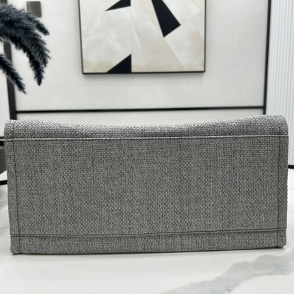 CC DEAUVILLE LARGE 38 TOTE BAG IN GREY CANVAS WITH BLACK LOGO